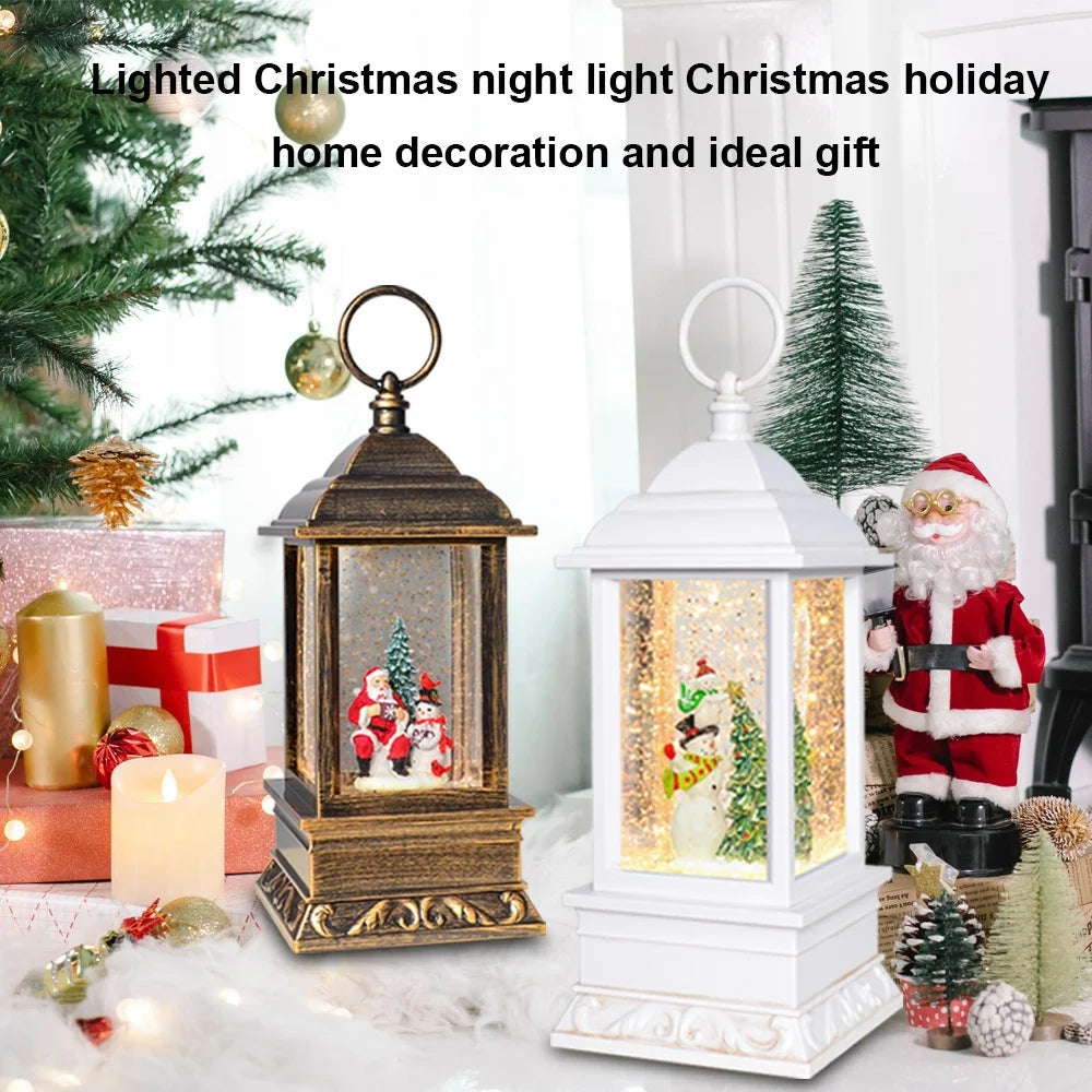 10 Inch Lighted Christmas Tree Music Box Lantern