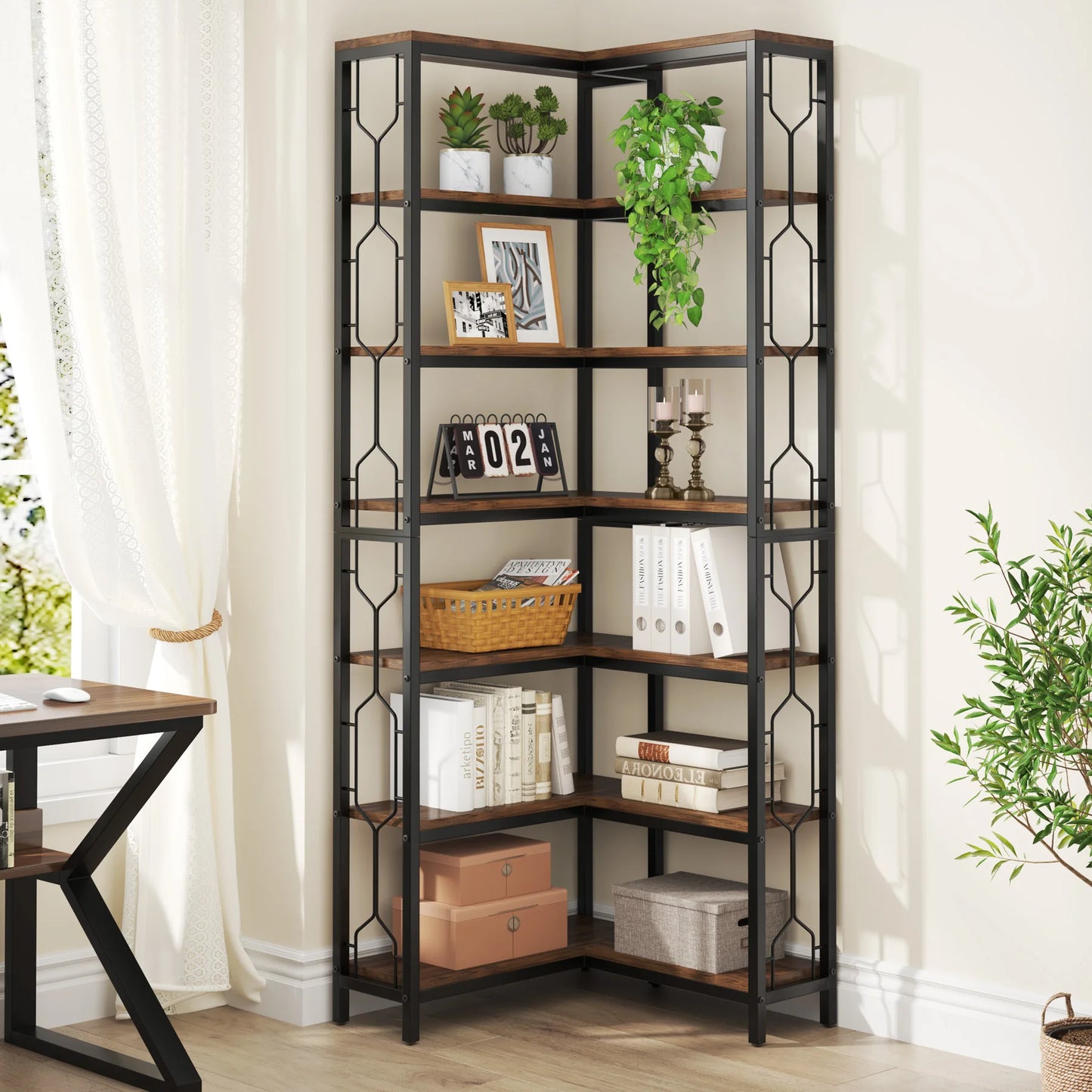 Tribesigns 7 Tier Corner Shelf or Bookcase