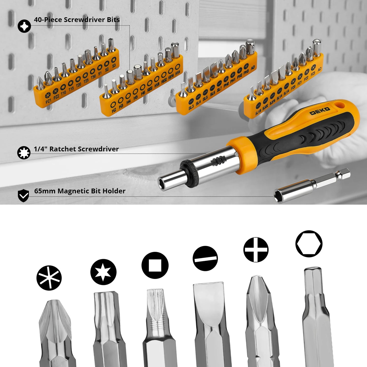 DEKO 228 Piece Auto Repair Tool and Hand Tool Kit