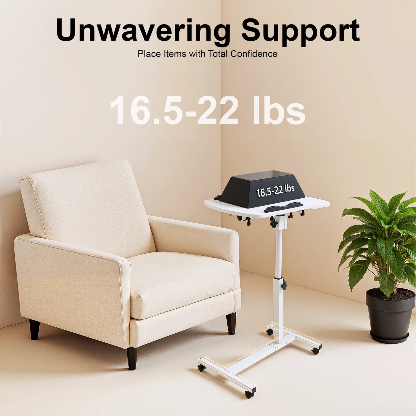 Laptop Desk Stand 360° Adjustable Tilting Over Bed or Chair Side Table