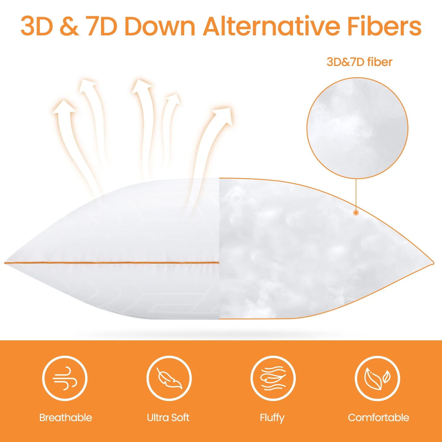 Maxzzz Bed Pillows Standard or King Size