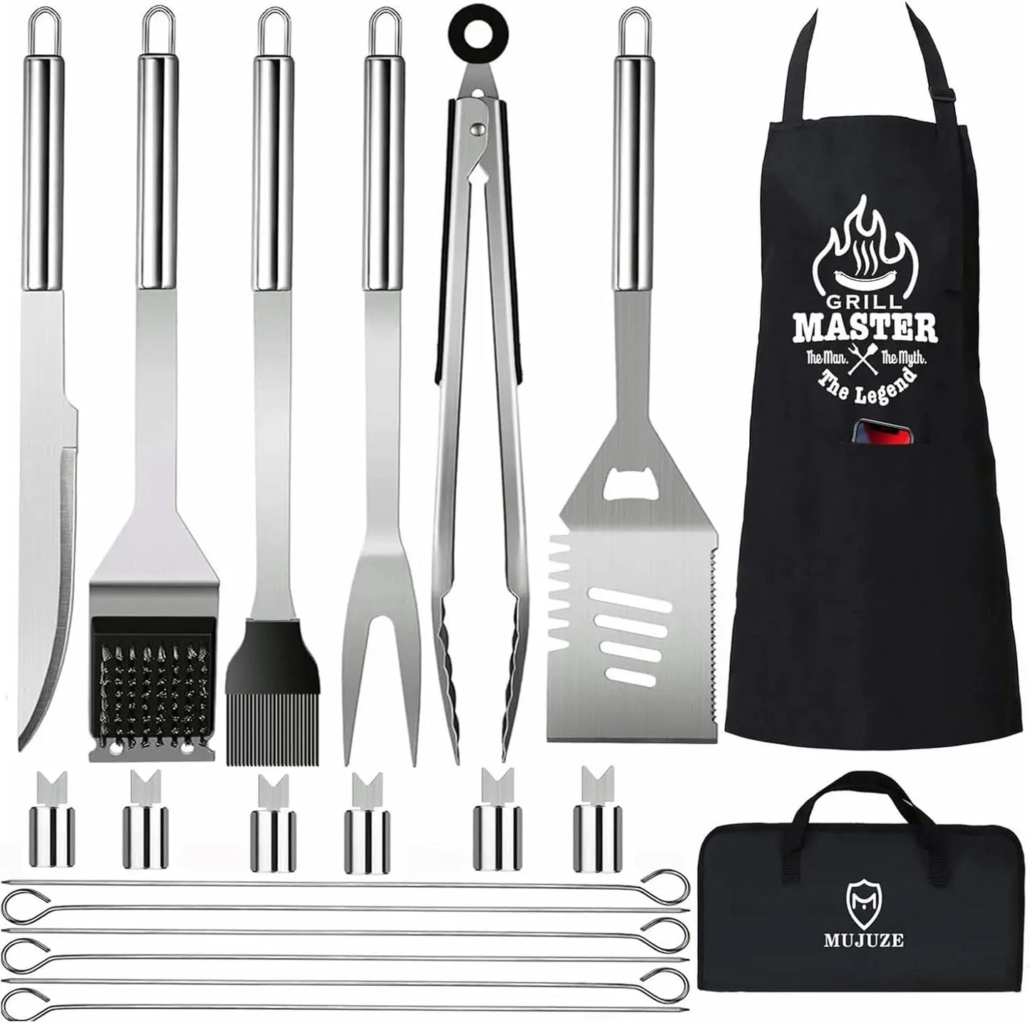 Grill Set with Apron and BBQ Accessories