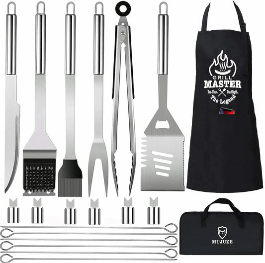 Grill Set with Apron and BBQ Accessories