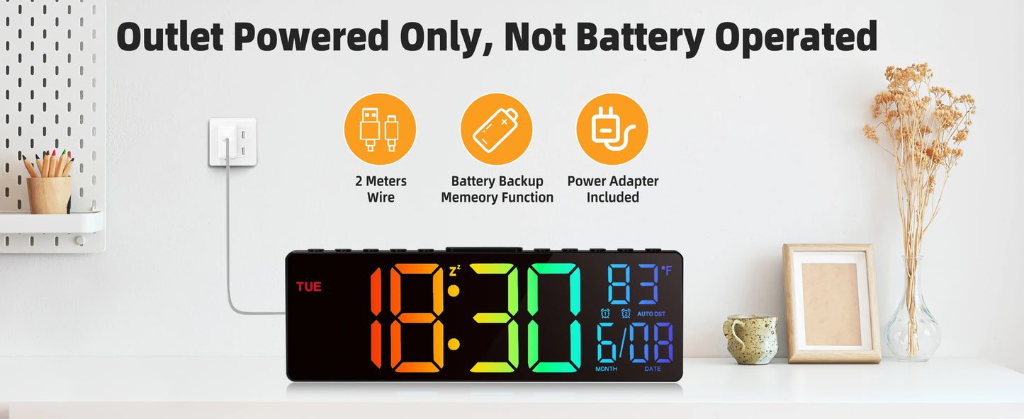 10.5" Digital LED Wall Clock