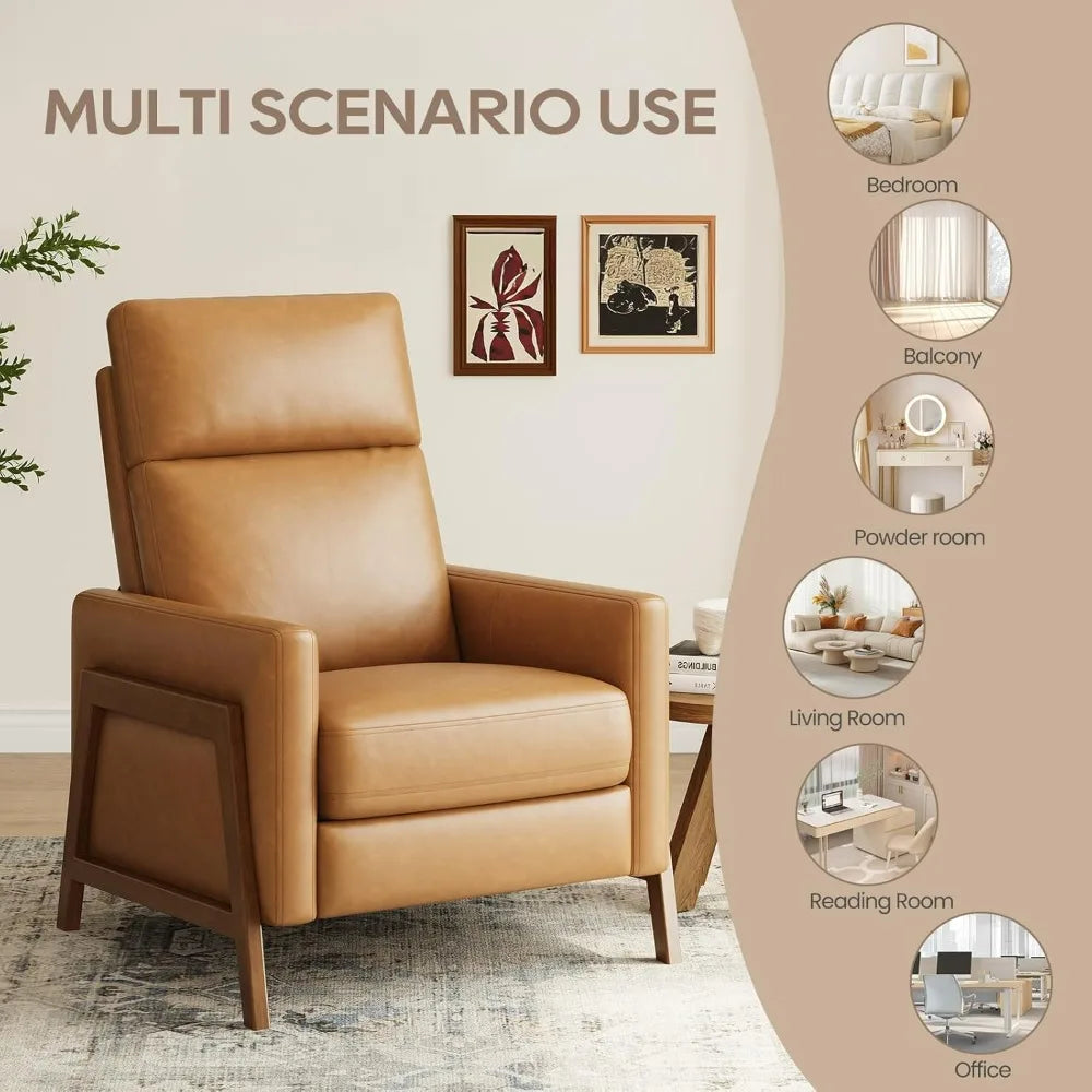 Upholstered Leather Recliner Chair