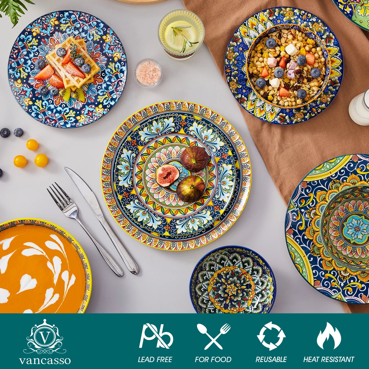 Vancasso 24 Piece Dinnerware Set Bohemian Style