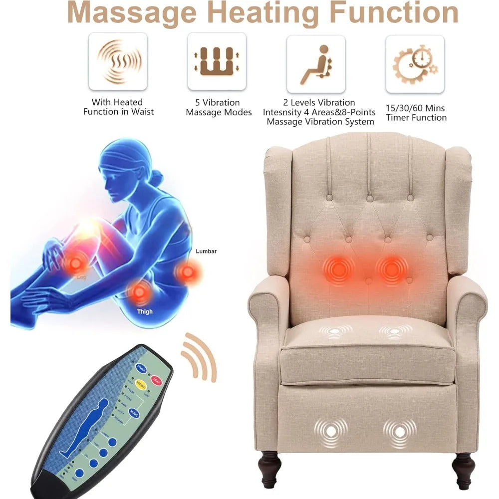 Wingback Pushback Recliner Chair