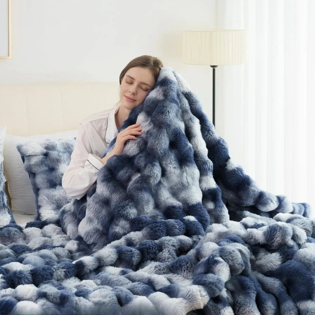 Faux Rabbit Fleece Weighted 6 Pound Blanket