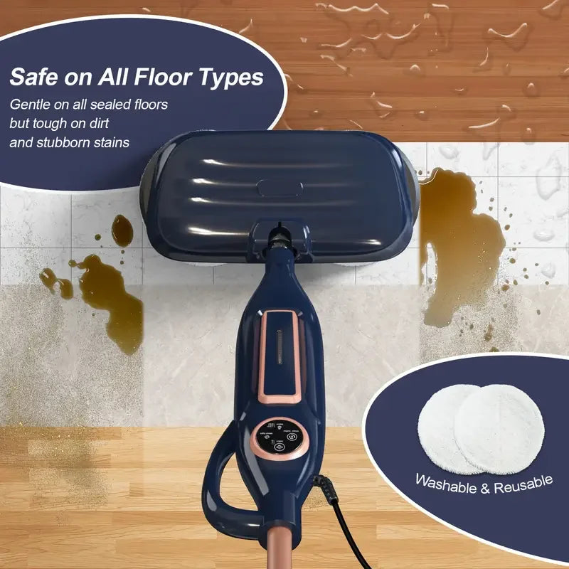 1300W Steam Mop Cleaner with Rotating Mop Pad