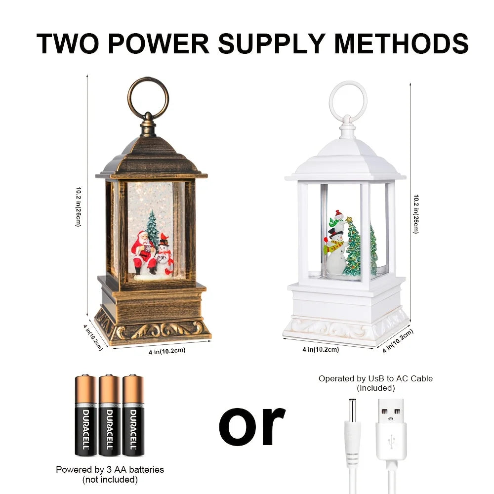 10 Inch Lighted Christmas Tree Music Box Lantern