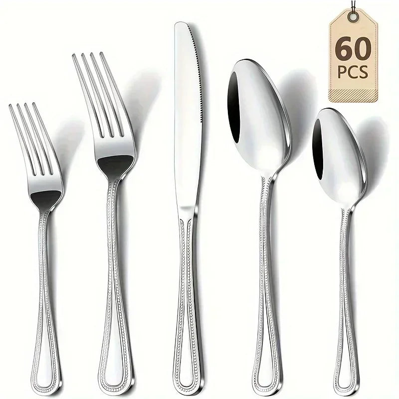 60 Piece Stainless Steel Cutlery Set