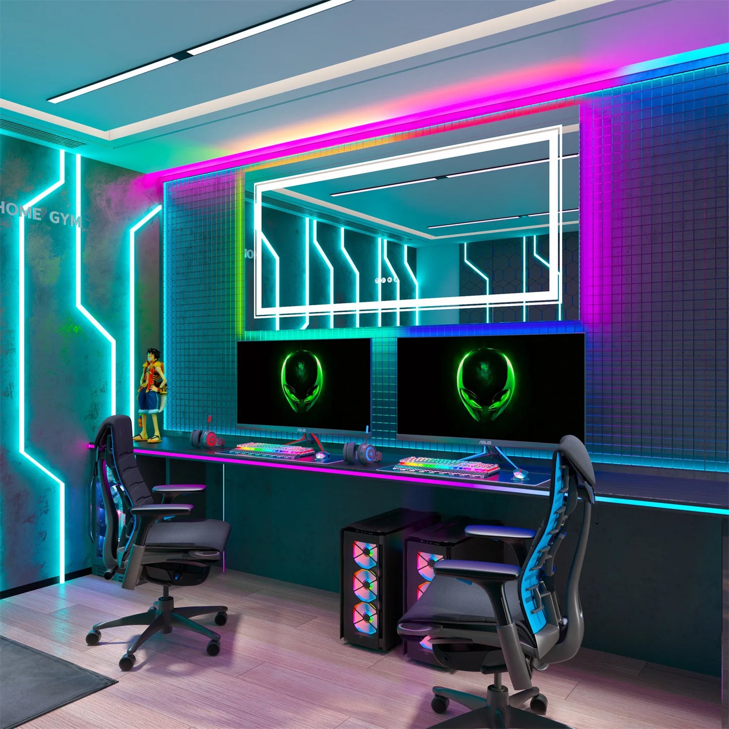 Large Bathroom LED Vanity Mirror