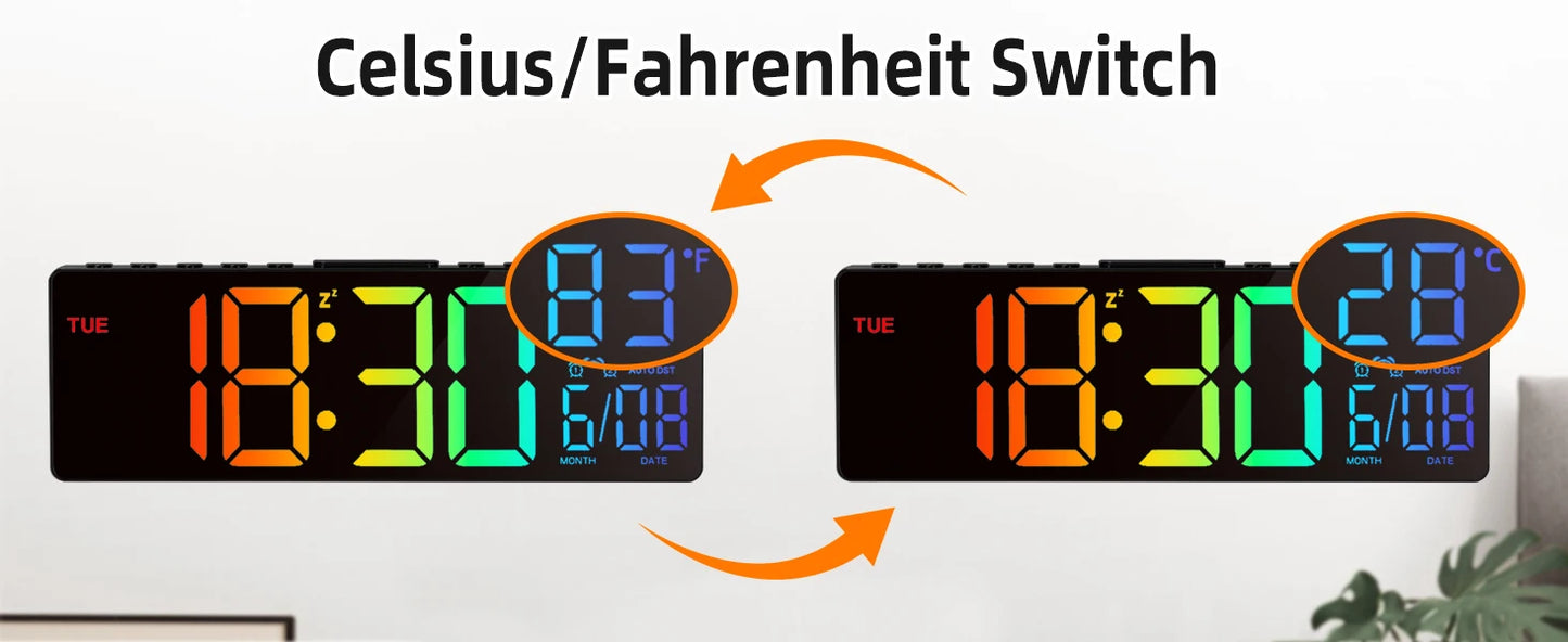 10.5" Digital LED Wall Clock