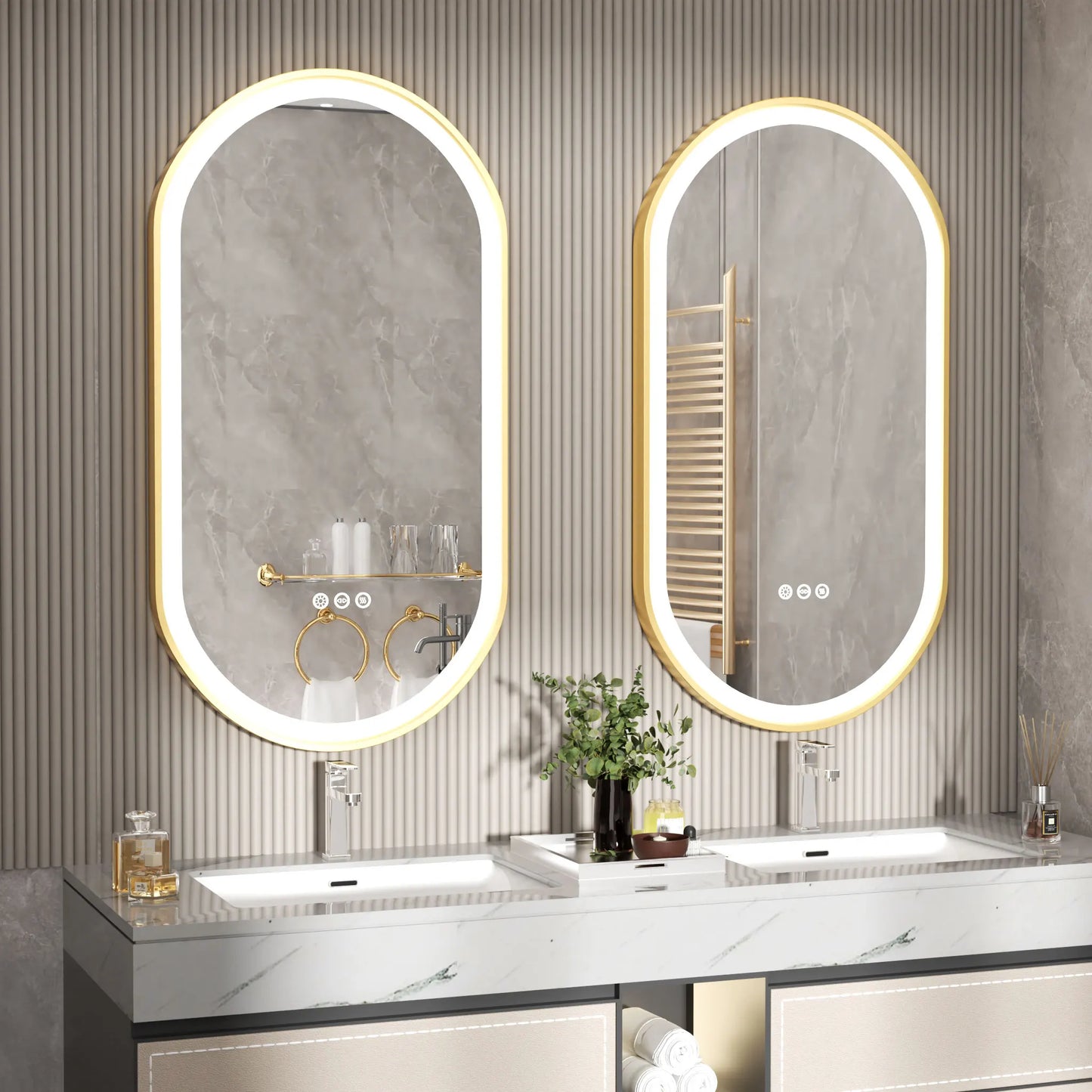 Large LED Oval Bathroom Mirror