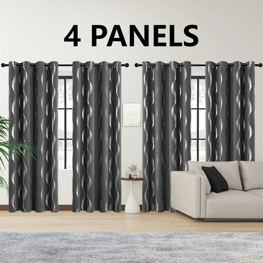 4 Piece Blackout Thermal Grommet Curtains