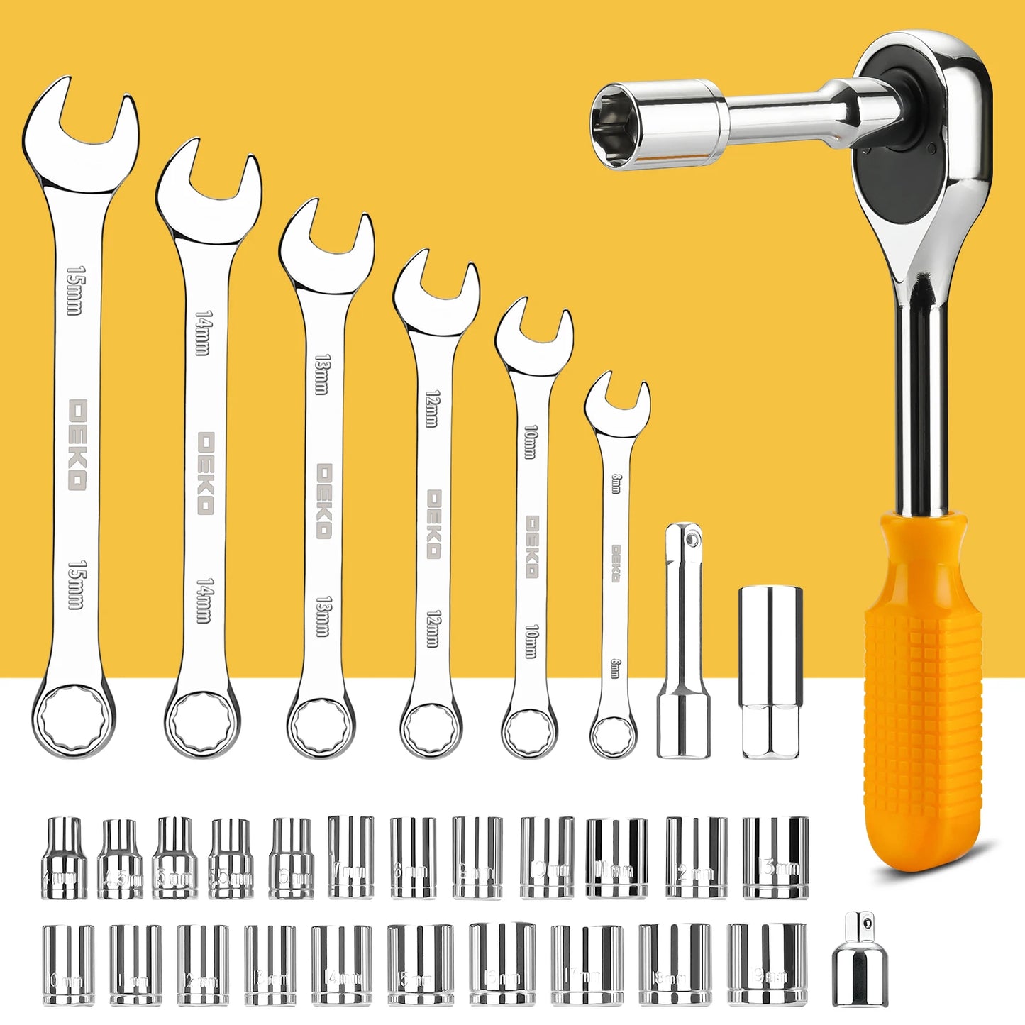 DEKO 228 Piece Auto Repair Tool and Hand Tool Kit
