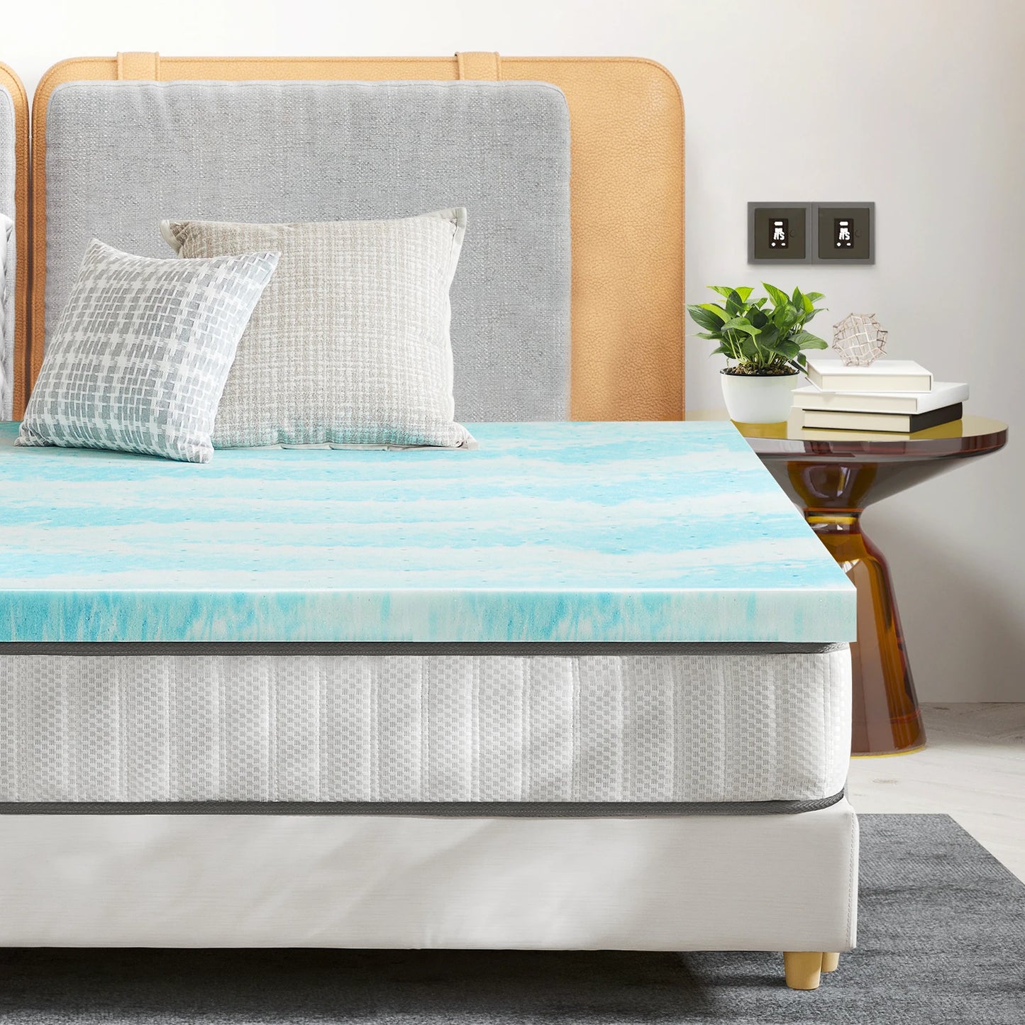 JHK 2 or 3 Inch Gel Memory Foam Cooling Mattress Topper