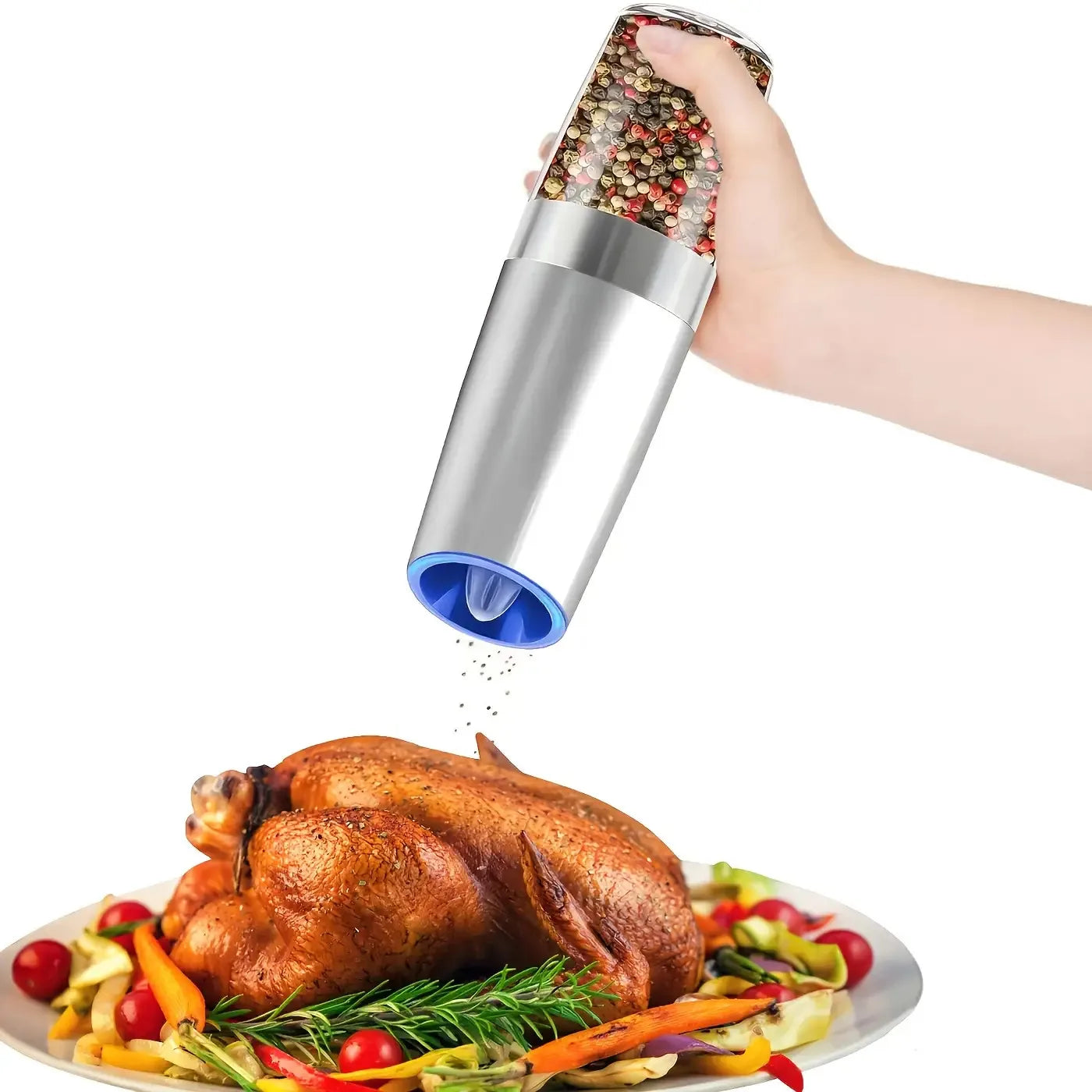 2-piece Battery Powered Grinder for Salt and Pepper