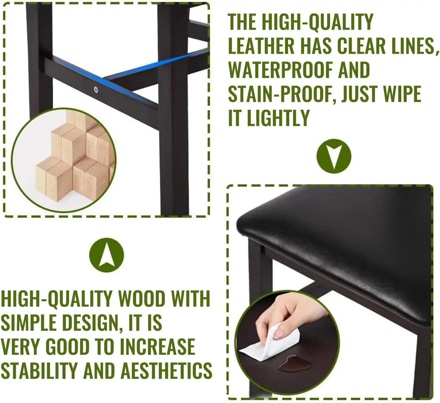 Bestseller Small Space Pine Wood Kitchen Table and Four Chairs