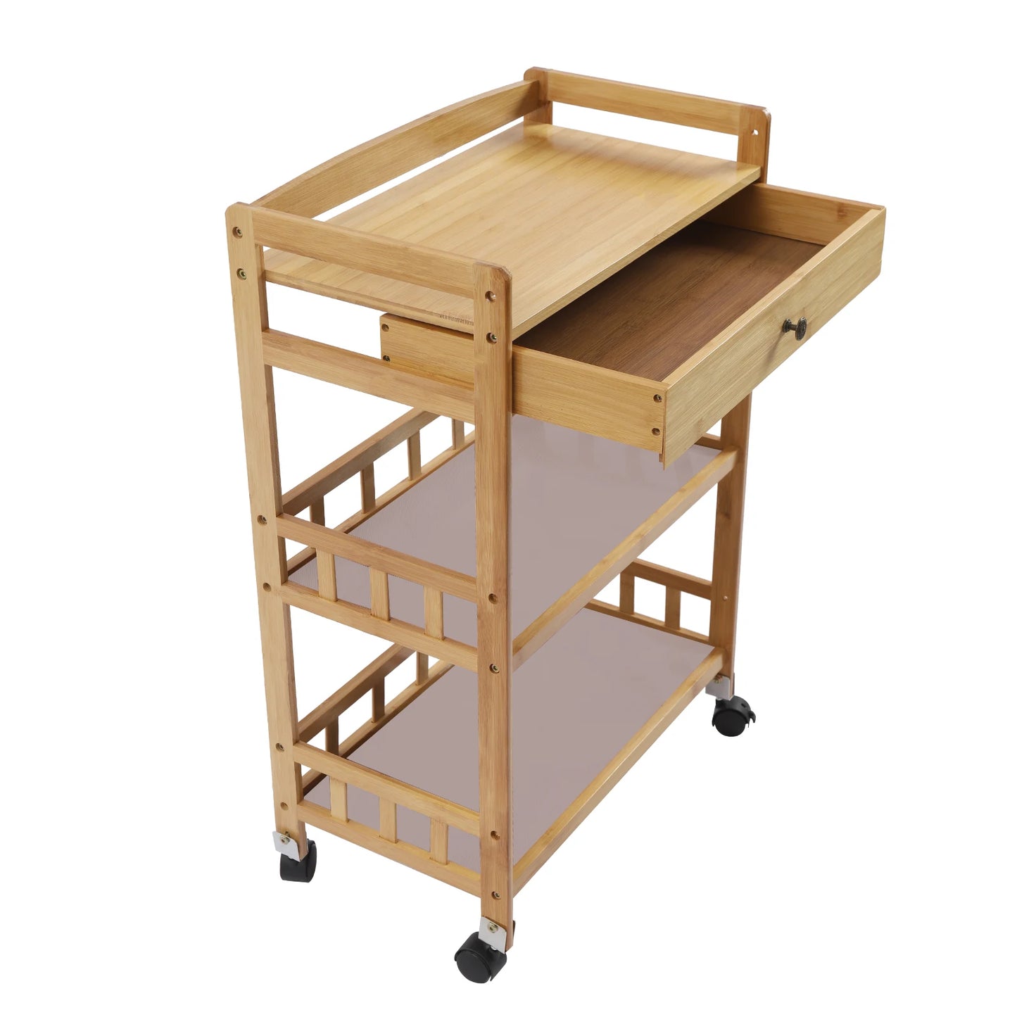 31.5 Inch Tall Rolling Storage Cart with 3 Tiers