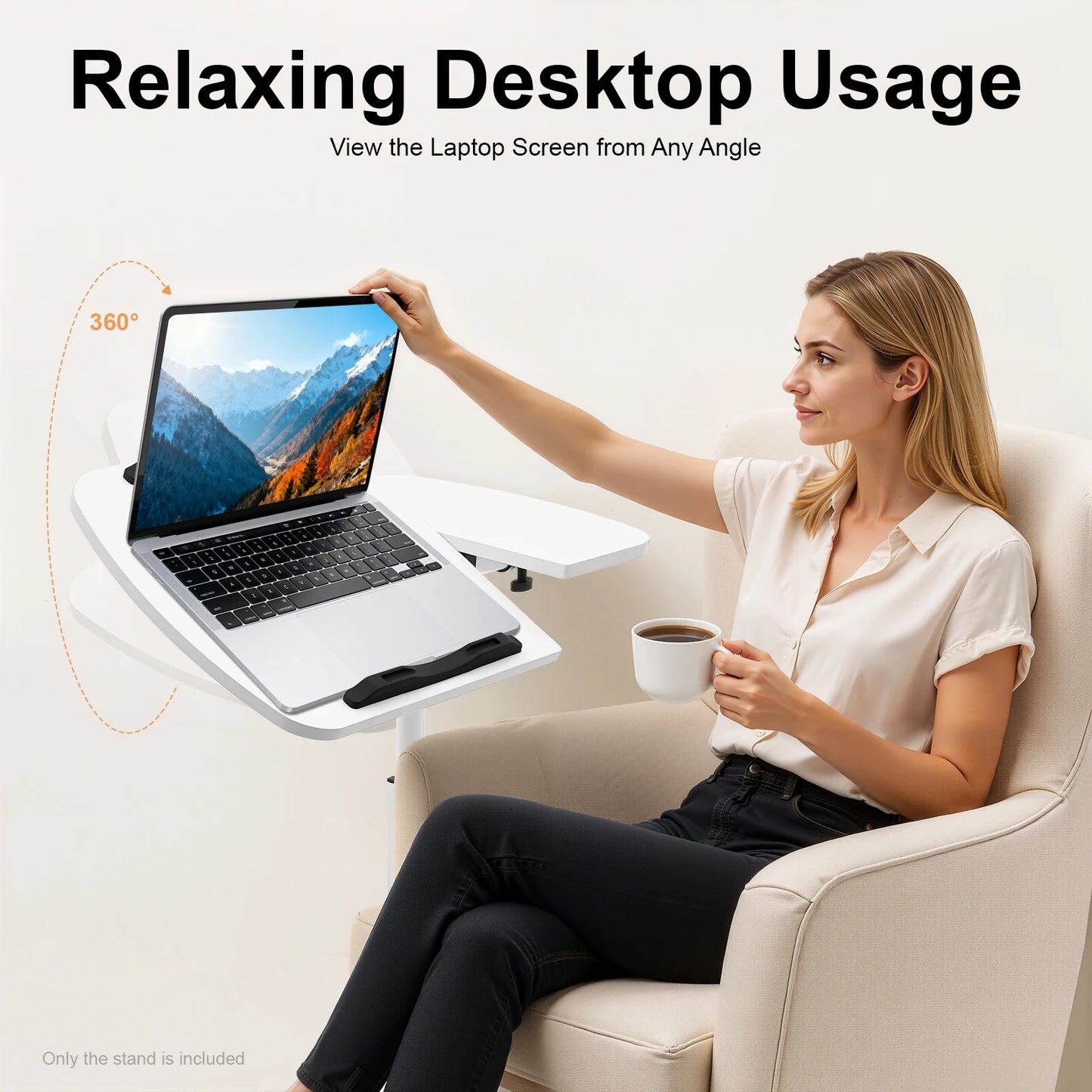 Laptop Desk Stand 360° Adjustable Tilting Over Bed or Chair Side Table