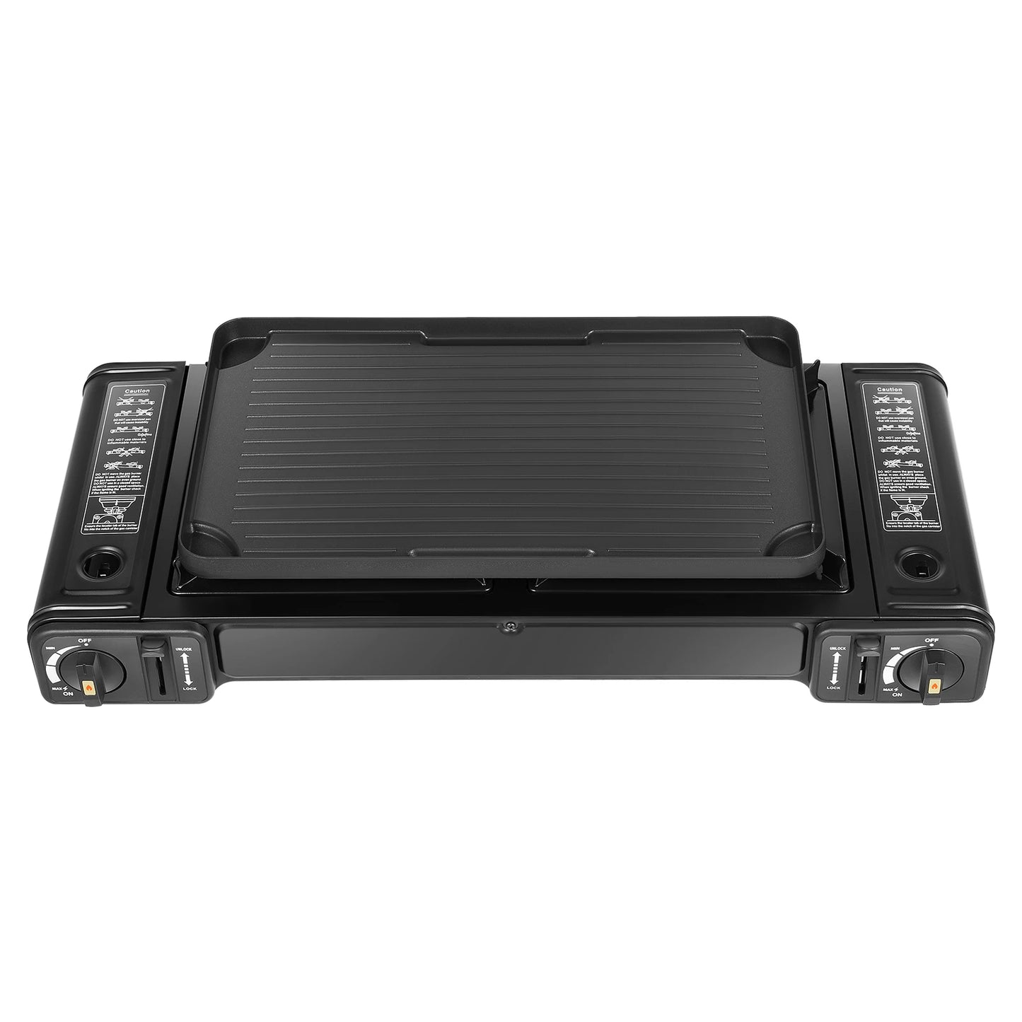 2500W Portable Camping Stove With 2 Burners And Baking Tray