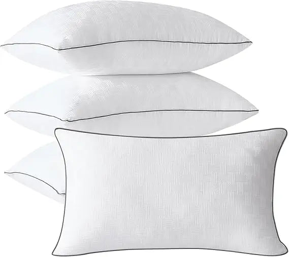 Set of 4 King Size Seersucker Bed Pillows