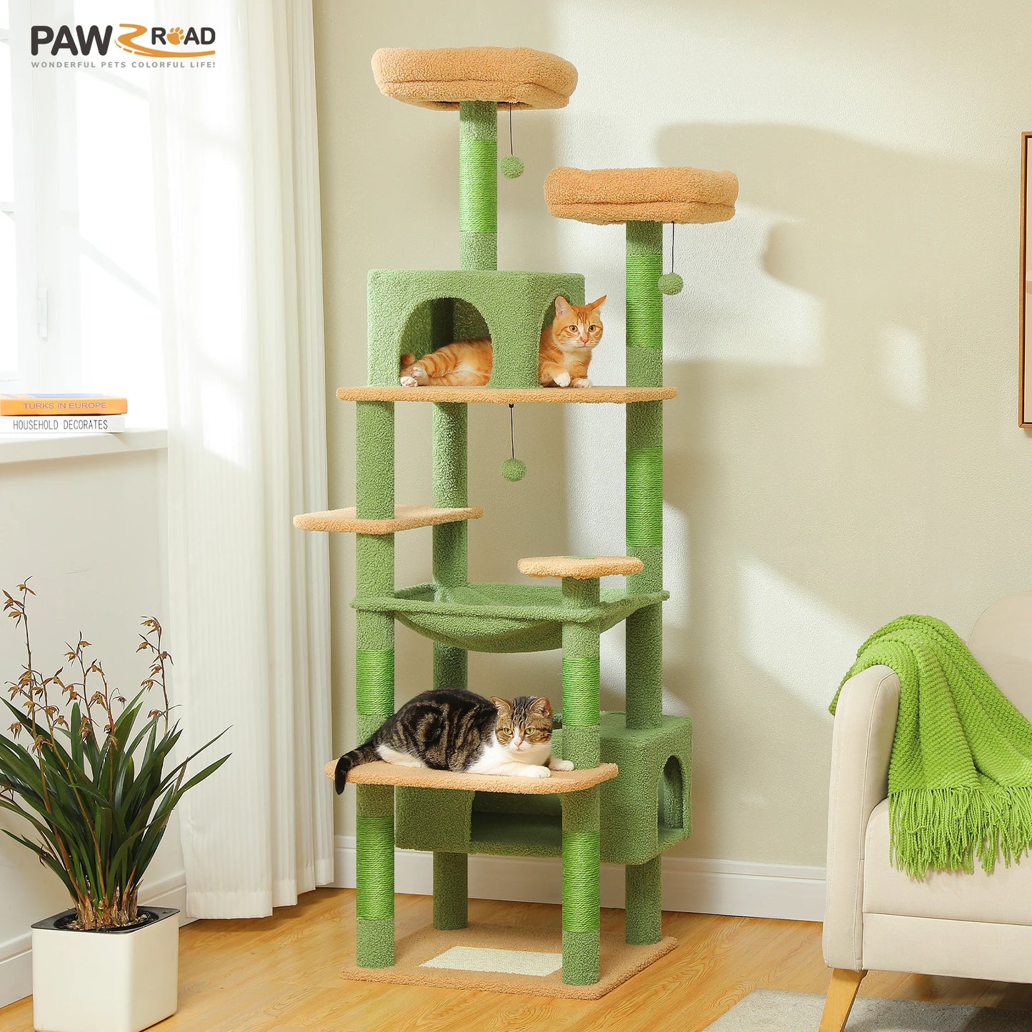 72.4" Large Cat Tree Tower Scratching Post
