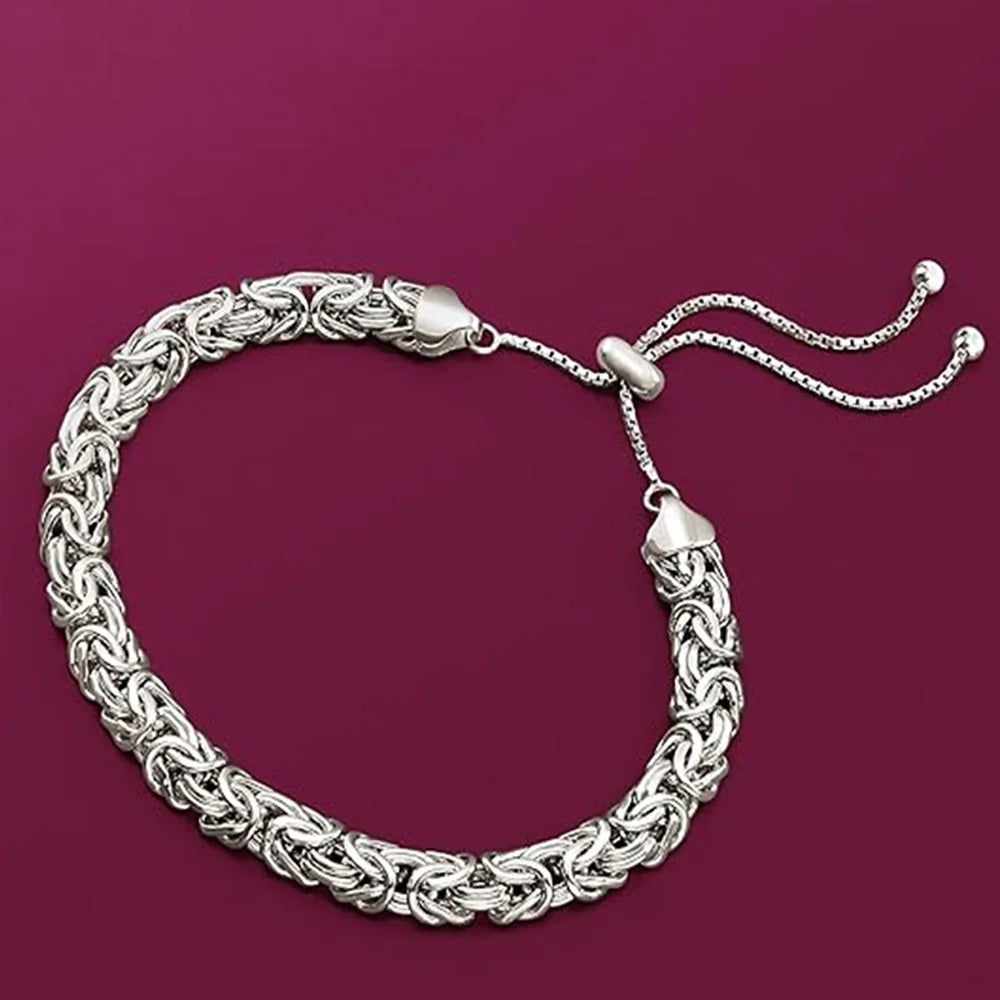 Byzantine Emperor Chain Bracelet 925 Sterling Silver Adjustable