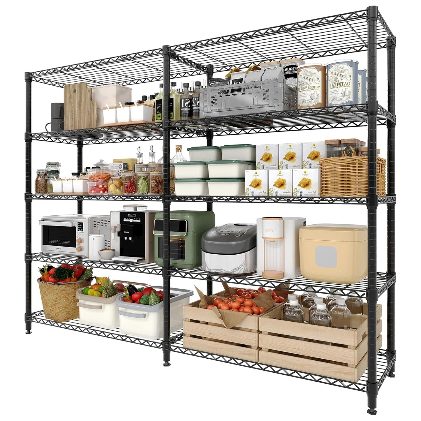 Heavy Duty Metal Pantry Storage Shelves 4 or 5 Tiers