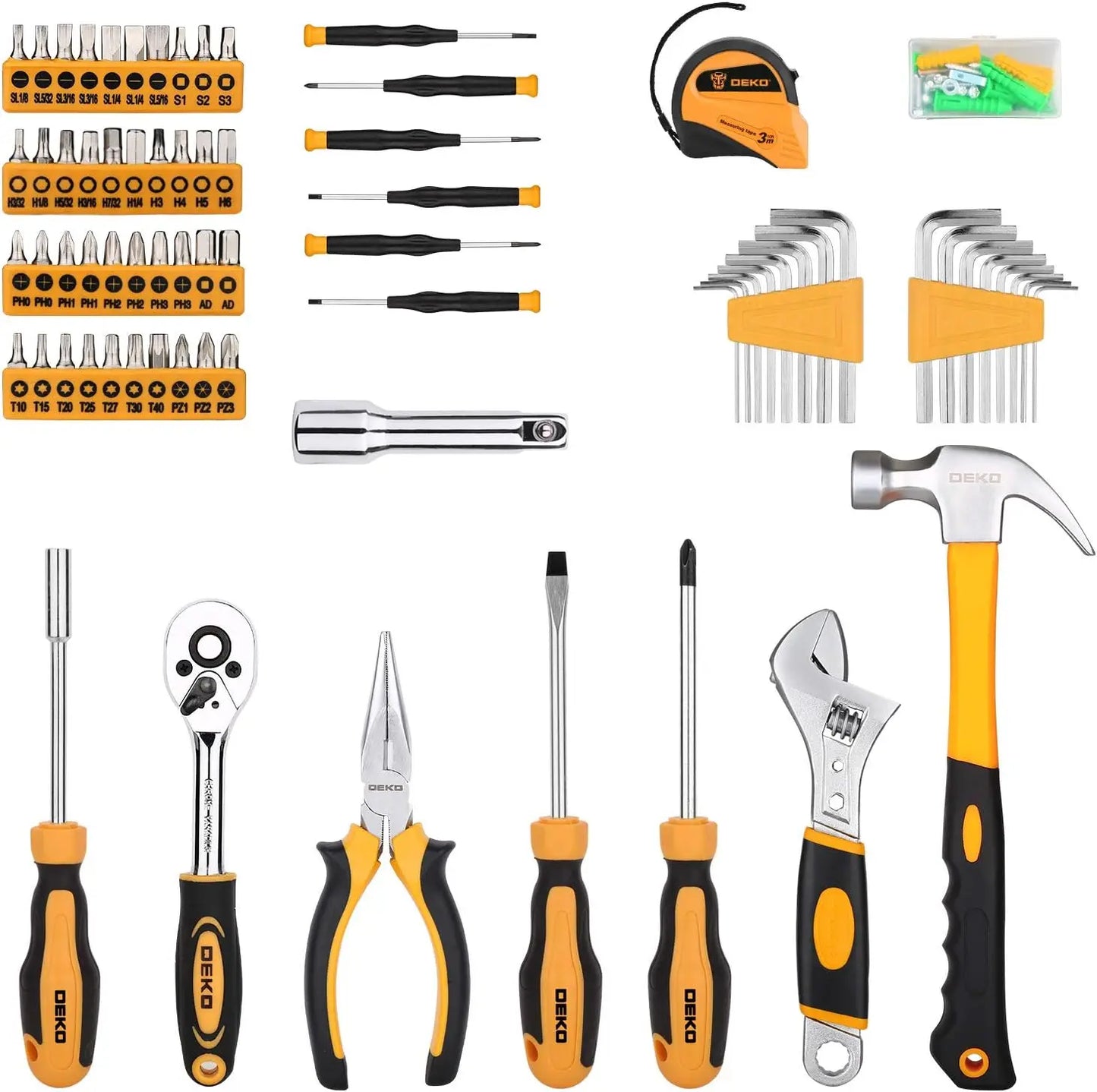 158 Piece Tool Set - General Household Hand Tool Kit, Auto Repair Tool Set With Toolbox Storage Case