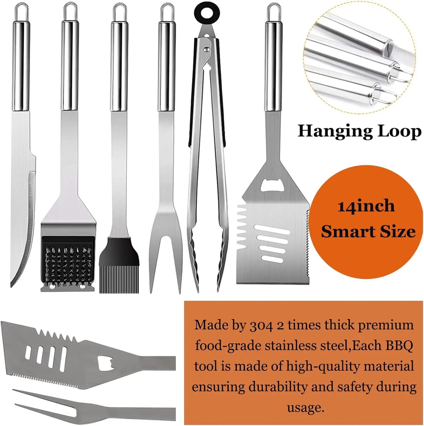 Grill Set with Apron and BBQ Accessories
