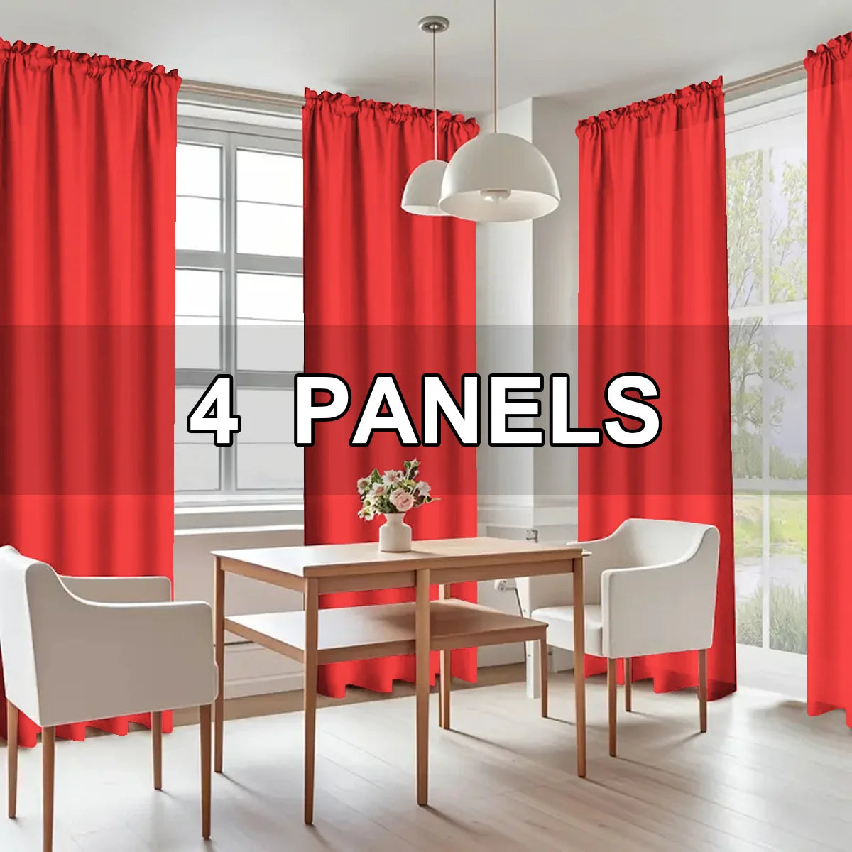 4 Piece Light Filtering Curtains