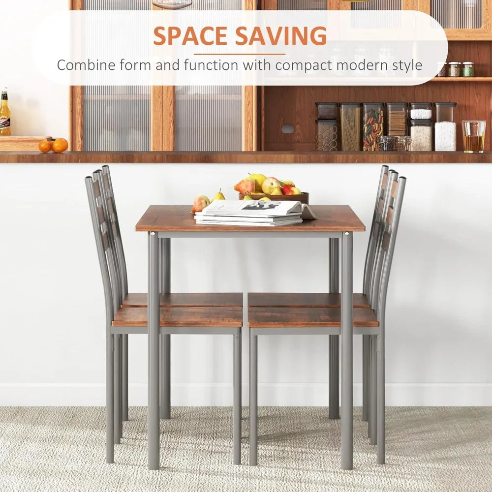 HOMCOM Dining Table Set for Small Spaces