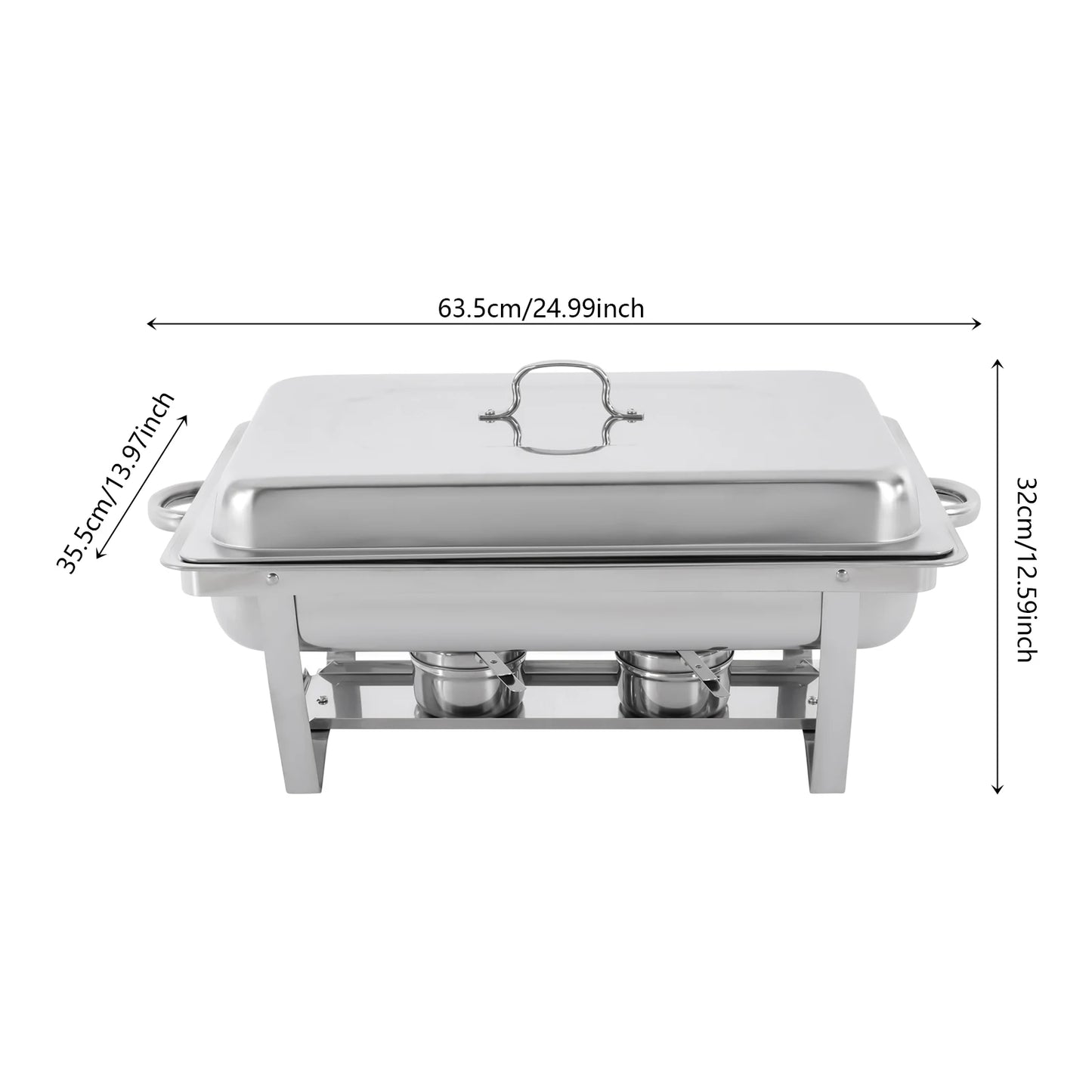 3-Compartment 410 Stainless Steel Chafing Dish