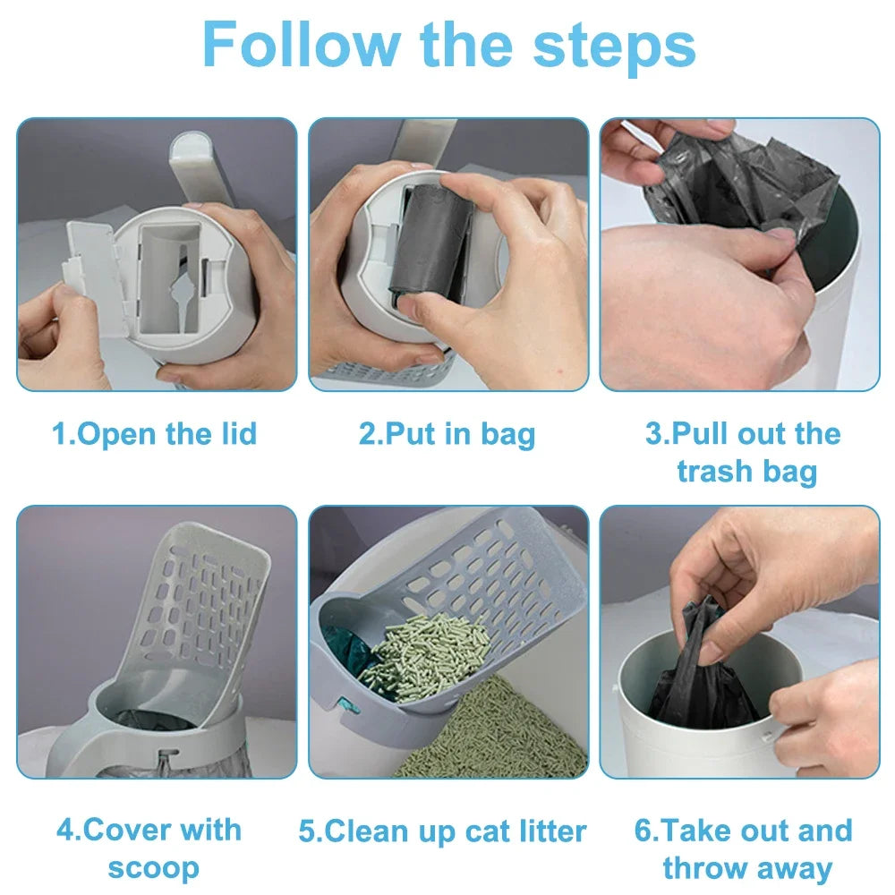 Cat Litter Shovel Scoop with Refill Bags