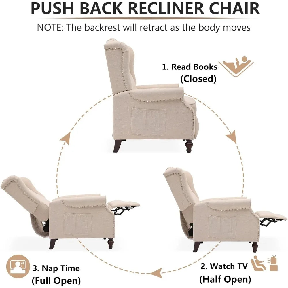Wingback Pushback Recliner Chair