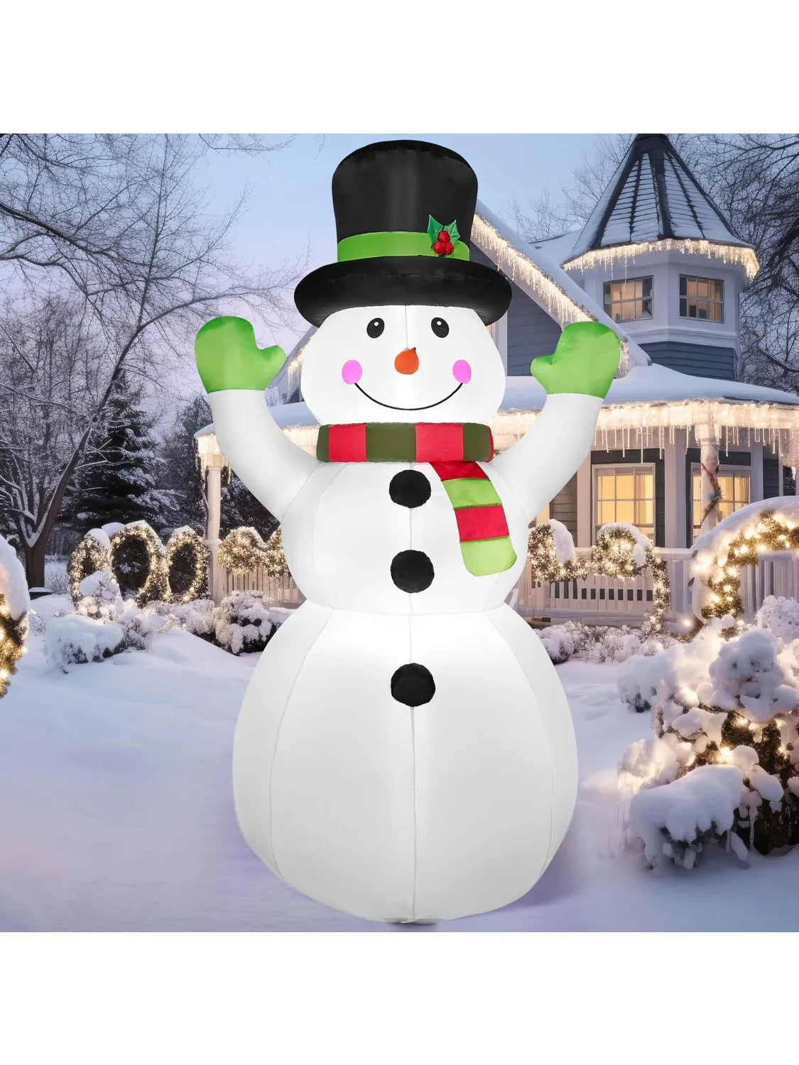 6 FT Tall Christmas Inflatable Snowman with Built-in LEDs