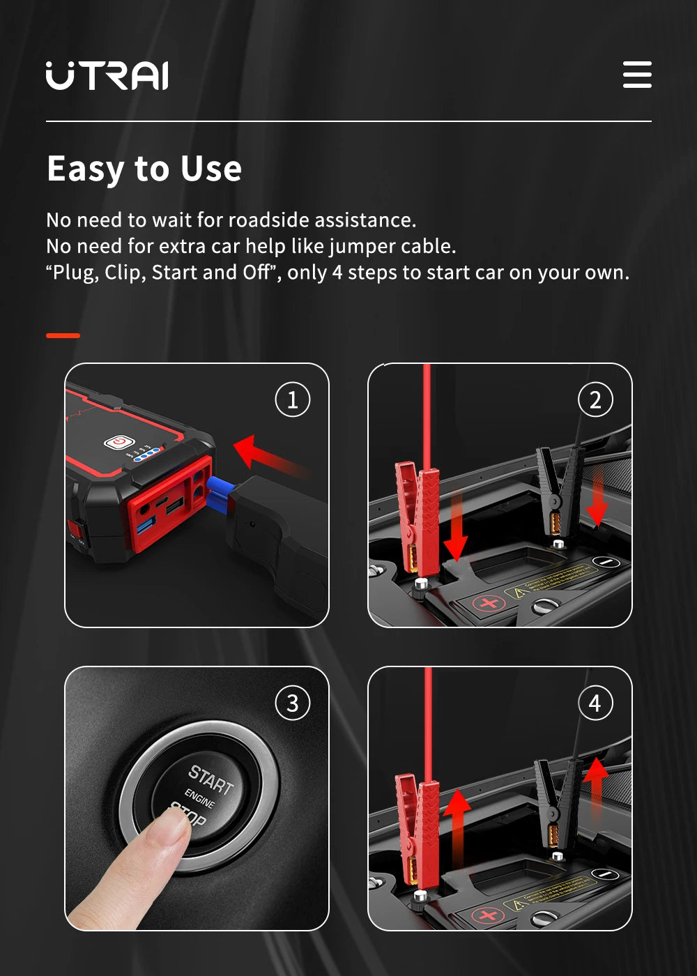 UTRAI 2000A Car Jump Starter Power Bank