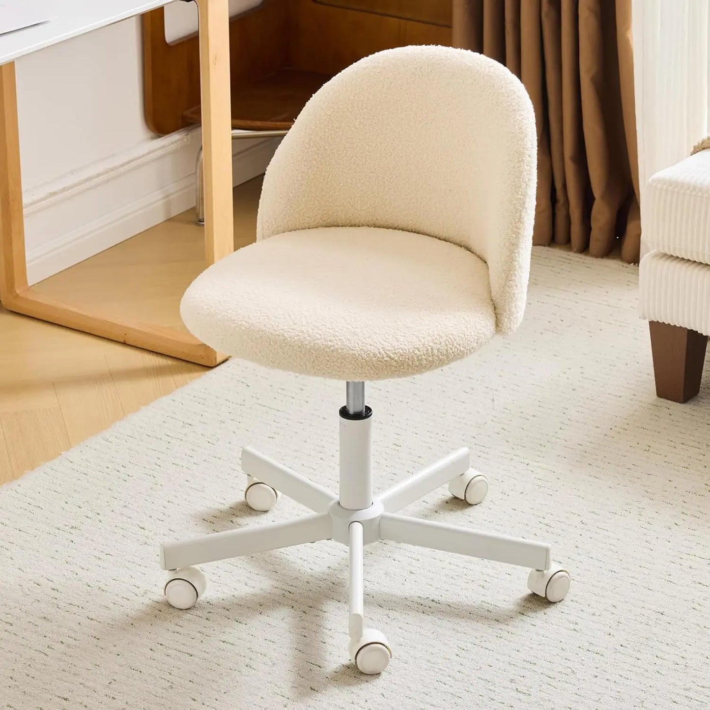 Armless Desk Chair with Wheels