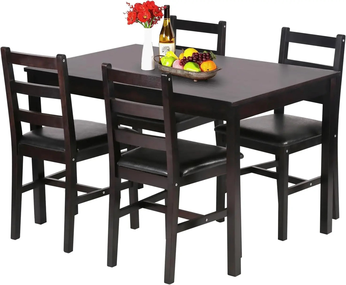 Bestseller Small Space Pine Wood Kitchen Table and Four Chairs