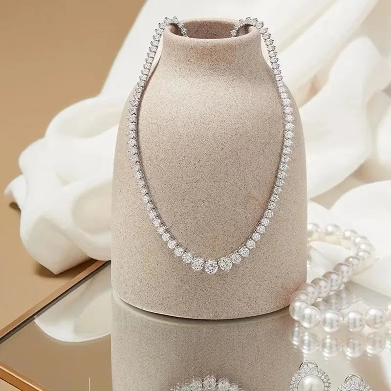 New S925 Silver Moissanite Collarbone Necklace