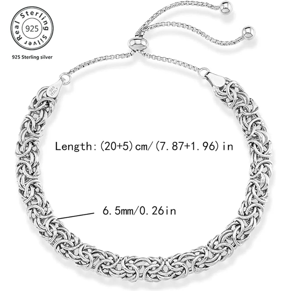 Byzantine Emperor Chain Bracelet 925 Sterling Silver Adjustable
