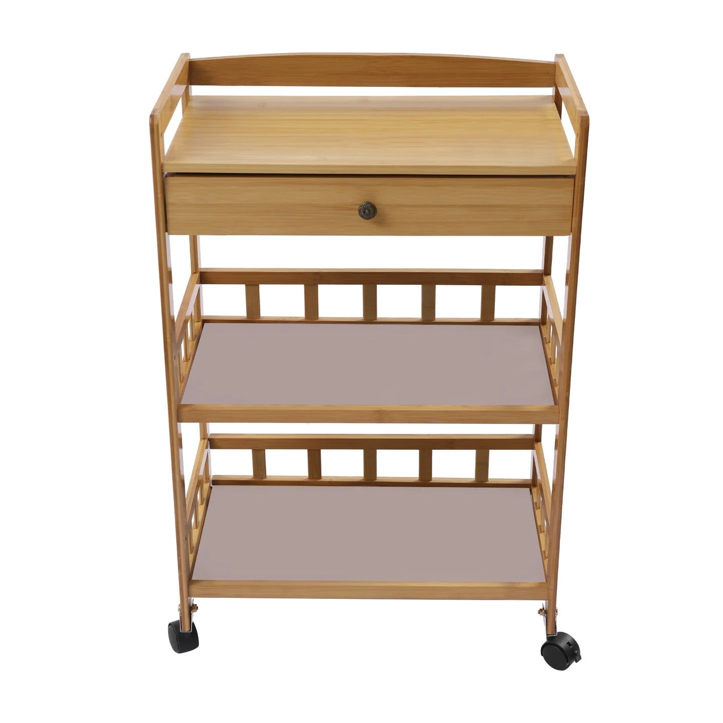 31.5 Inch Tall Rolling Storage Cart with 3 Tiers