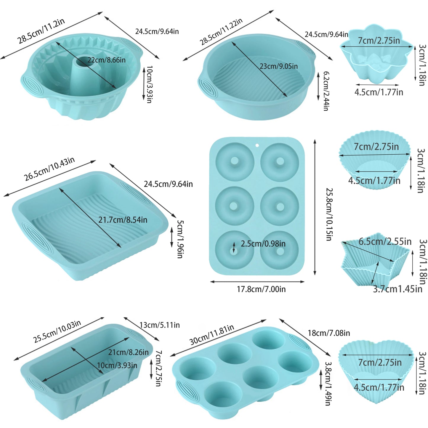 30Pcs Silicone Baking Molds