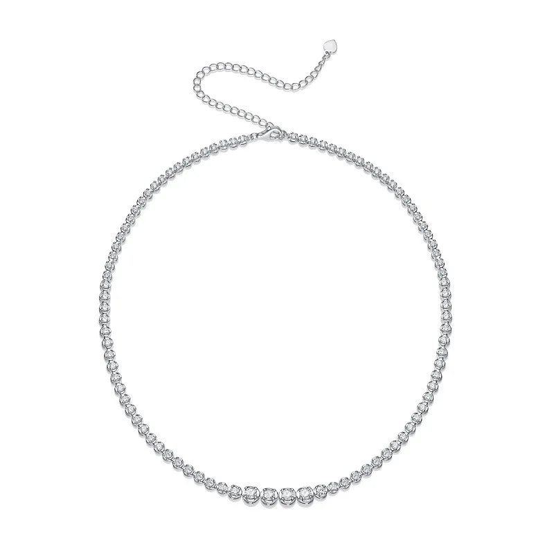 New S925 Silver Moissanite Collarbone Necklace