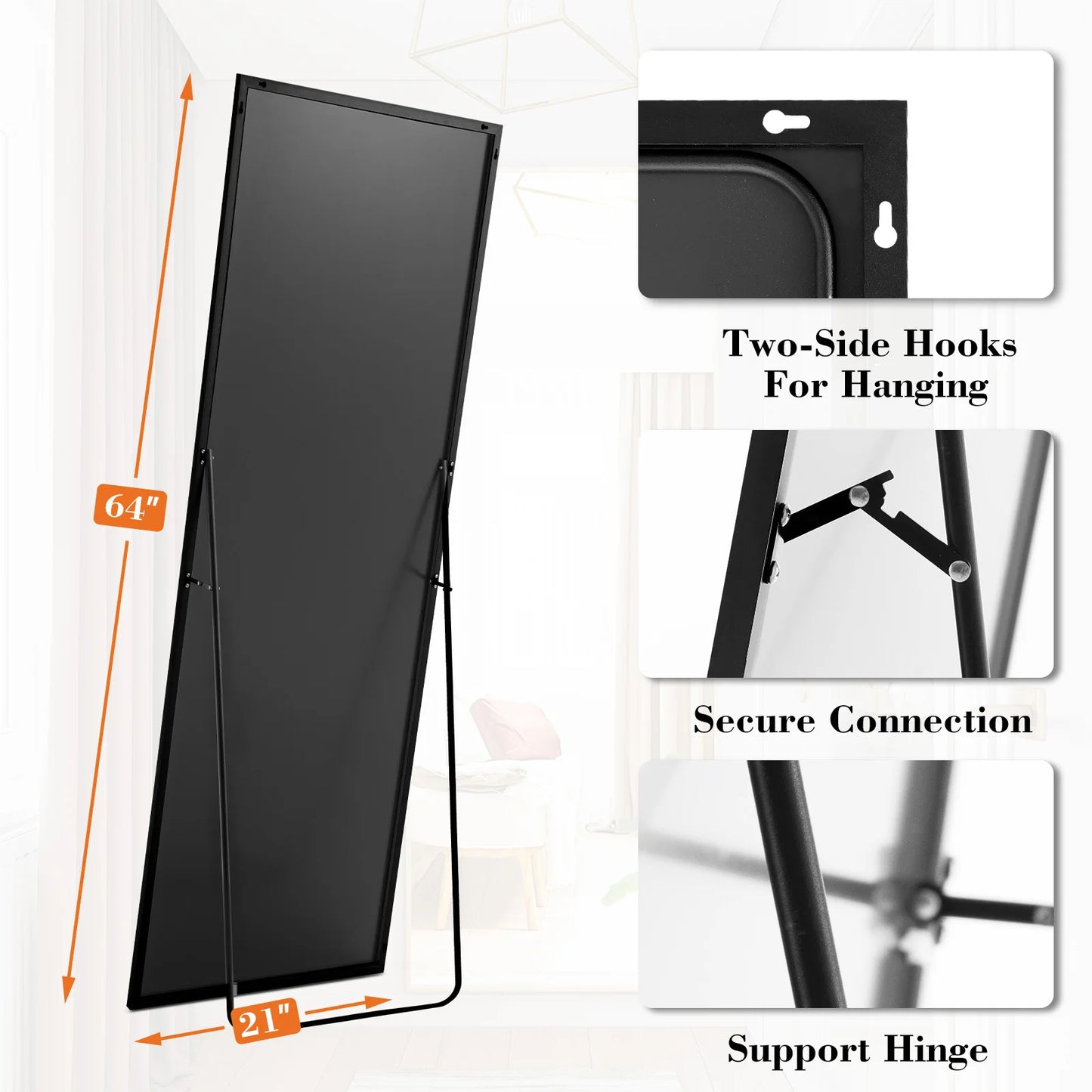 JHK 64"x21" Full Body Wall Mirror