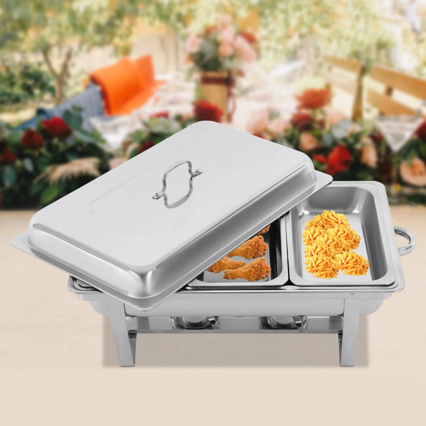3-Compartment 410 Stainless Steel Chafing Dish