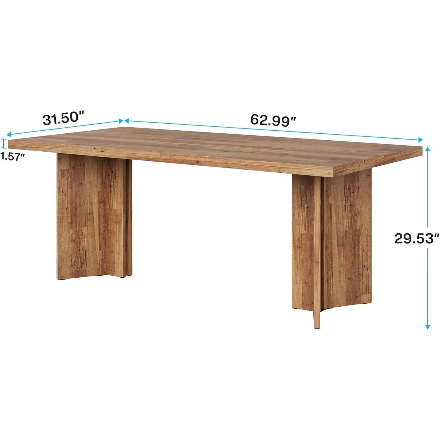 63-inch Farmhouse Dining Table for 4-6