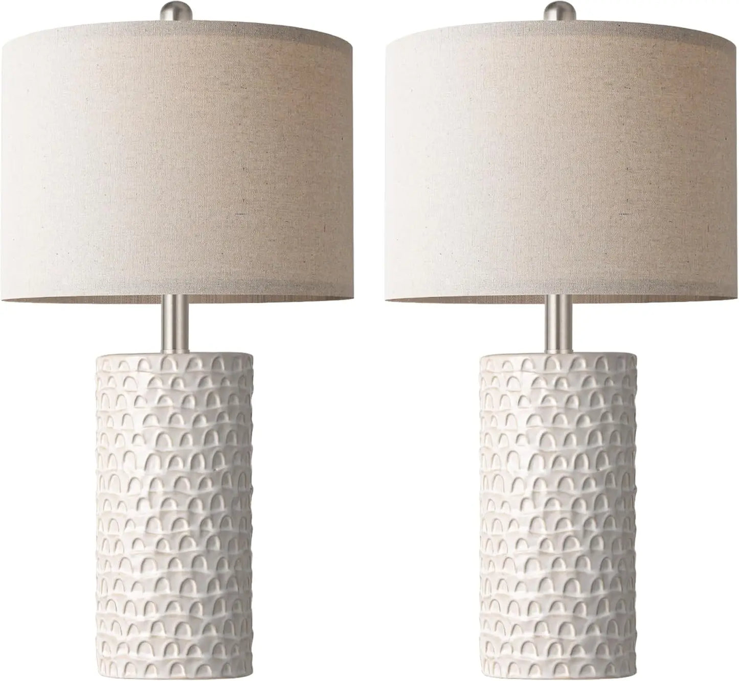 Modern Ceramic Table Lamp Set of 2 for Living Room and Bedroom Decor
